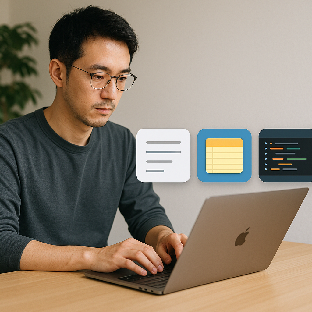 Macのテキストエディタおすすめ比較|標準・無料・高機能まで用途別に選びやすく解説